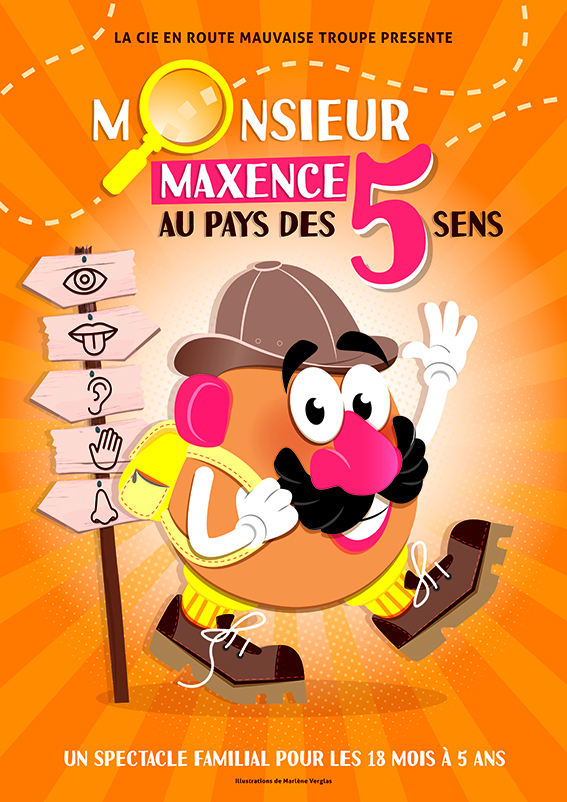 Affiche du spectacle Monsieur Maxence au pays des 5 sens — Grand Est Spectacles